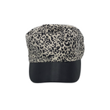 ANIMAL PRINT PAPERBOY HAT BLACK WHITE OS