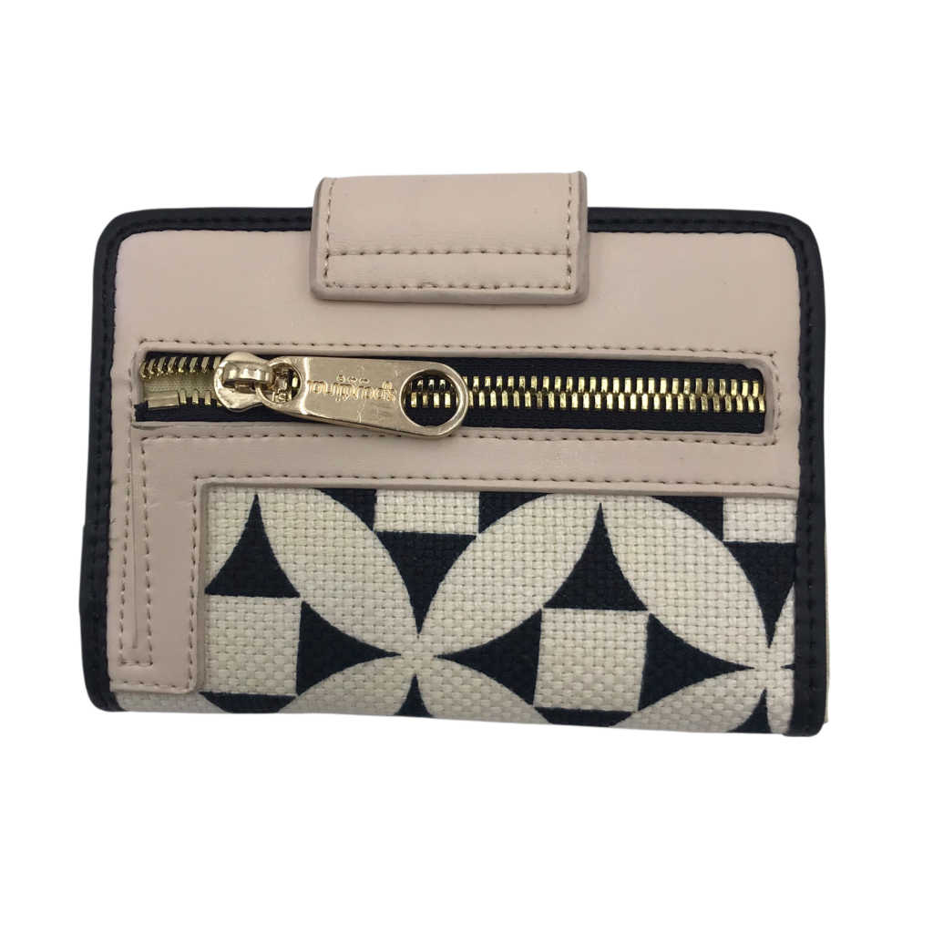 SPARTINA449 LINEN/LEATHER PRINT BIFOLD WALLET WHITE BLACK