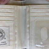 SPARTINA449 LINEN/LEATHER PRINT BIFOLD WALLET WHITE BLACK