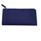 ANTONIO MELANI LEATHER ZIP CARDHOLDER WALLET BLUE