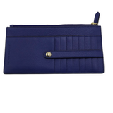 ANTONIO MELANI LEATHER ZIP CARDHOLDER WALLET BLUE