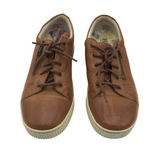 BORN LEATHER ZIP SNEAKER SHOES BROWN 7.5M