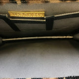 MARCHESA NOTTE ANIMAL PRINT FUR CHAIN HANDBAG BEIGE BLACK