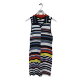 RAG & BONE KNIT STRIPE SLEEVELESS DESIGNER DRESS MULTI LARGE