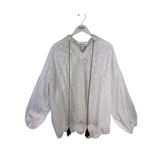 SPANNER NWT$139 EYELET BALLOON SLEEVE TOP WHITE SMALL