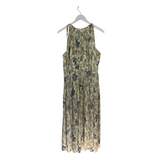 ULLA JOHNSON SILK MAXI PRINT SLEEVELESS DESIGNER DRESS CREAM PEACH 12