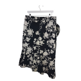 JOHANNA ORTIZ FLORAL MAXI RUFFLE SKIRT BLACK WHITE 12