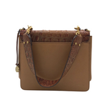 BRAHMIN SHOULDER CROC HANDBAG TAN BEIGE