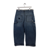 PILCRO LACE TRIM WIDE LEG DESIGNER JEANS BLUE 31