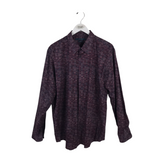 PERRY ELLIS PRINT LONG SLEEVE MEN SHIRT MAROON XXL