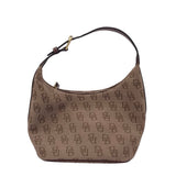 DOONEY & BOURKE MONOGRAM CANVAS SHOULDER HANDBAG TAN BROWN 9x7x3