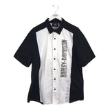 HARLEY DAVIDSON SHORT SLEEVE MEN SHIRT BLACK WHITE XLARGE