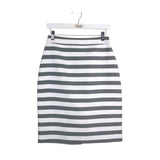 KATE SPADE STRIPE PENCIL DESIGNER SKIRT WHITE GRAY 6
