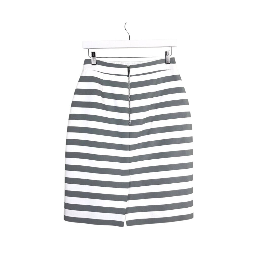 KATE SPADE STRIPE PENCIL DESIGNER SKIRT WHITE GRAY 6