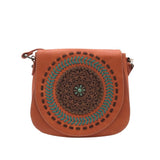 WESTERN CROSSBODY HANDBAG RUST TURQUOISE