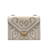MICHAEL KORS RET$378 STUDDED LEATHER CONVERTIBLE SHOULDER HANDBAG WHITE