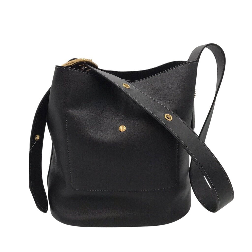 COACH NWT$450 LEATHER BUCKET HANDBAG BLACK