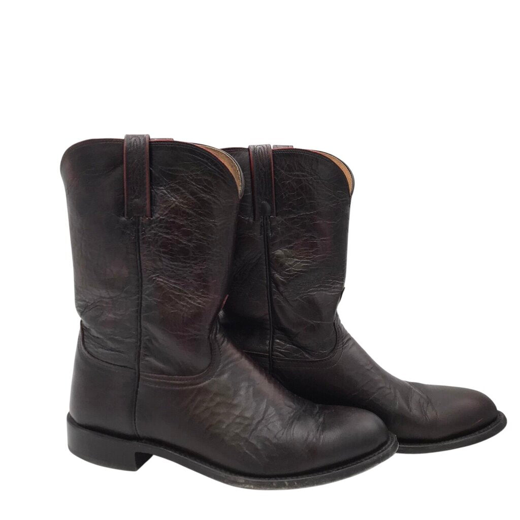 LUCCHESE RET$745 LEATHER WESTERN MEN BOOTS OXBLOOD 11.5