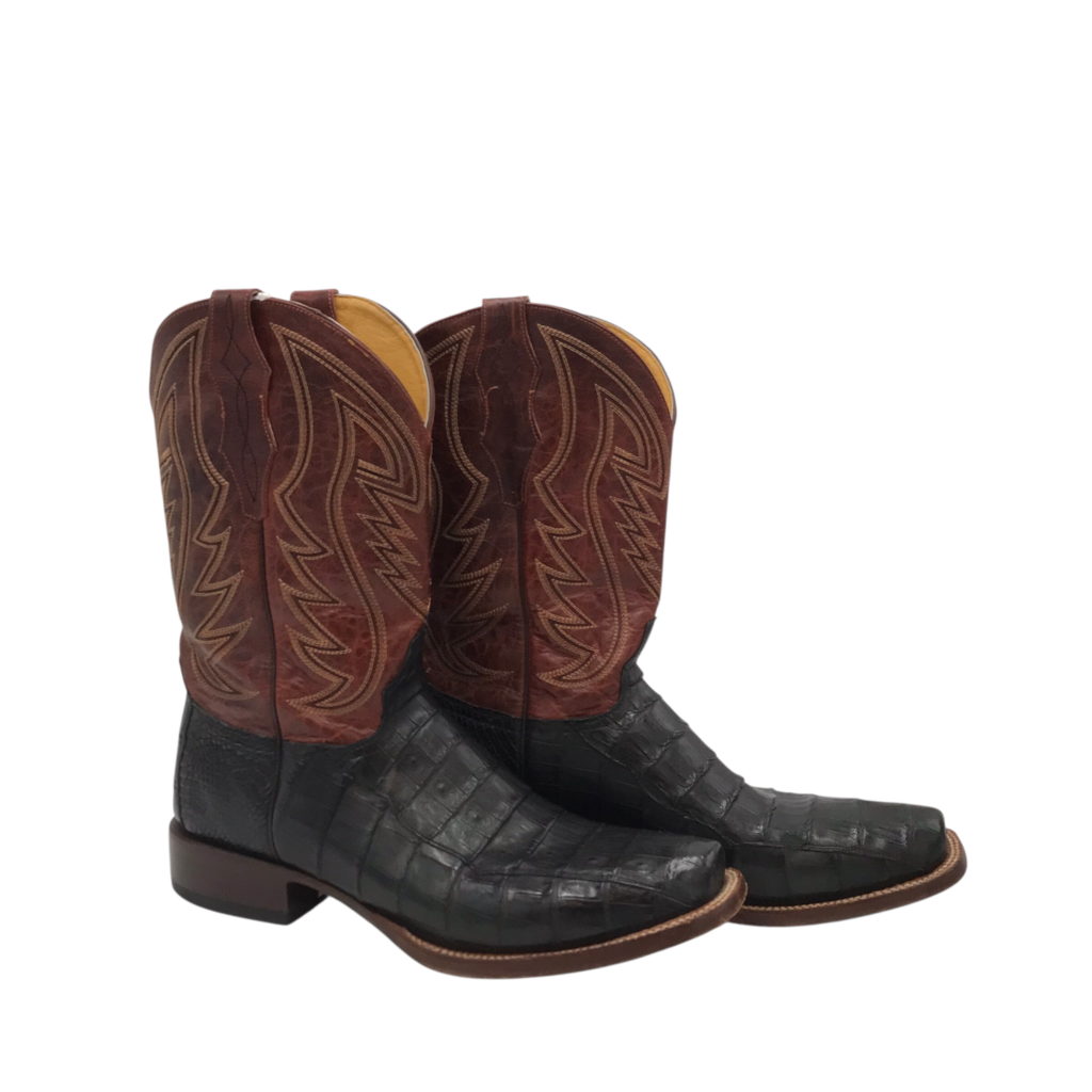 CAVENDERS SQUARE TOE WESTERN MEN BOOTS BROWN BLACK 11.5