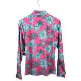 CABANA LIFE NWT FLORAL HALF ZIP ACTIVEWEAR PINK MINT MEDIUM