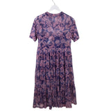 JADE BY JOHNNY WAS RET$225 MESH MIDI DESIGNER DRESS PURPLE PINK SMALL