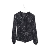 WHITE HOUSE BLACK MARKET LONG SLEEVE TOP BLACK WHITE XSMALL