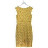 ADRIANNA PAPELL LACE SLEEVELESS DRESS YELLLOW 6