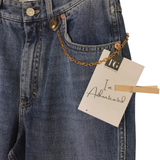 GIVENCHY RET$890 CROP 4G CHAIN LUXE JEANS BLUE 29