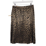 CELINE SILK SATIN ANIMAL PRINT LUXE SKIRT TAN BLACK 42