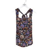 ANN TAYLOR SLEEVELESS TOP BLACK BROWN XSMALL