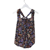 ANN TAYLOR SLEEVELESS TOP BLACK BROWN XSMALL