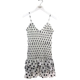LOVERS+FRIENDS RET$188 SLEEVELESS MINI DESIGNER DRESS WHITE BLACK SMALL