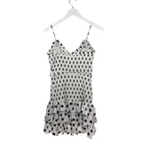 LOVERS+FRIENDS RET$188 SLEEVELESS MINI DESIGNER DRESS WHITE BLACK SMALL