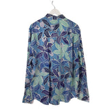 TOMMY BAHAMA NWT$125 LINEN PRINT LONG SLEEVE MEN SHIRT BLUE CREAM LARGE