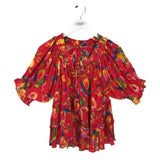 APNY PRINT SHORT SLEEVE TOP RED YELLOW SMALL