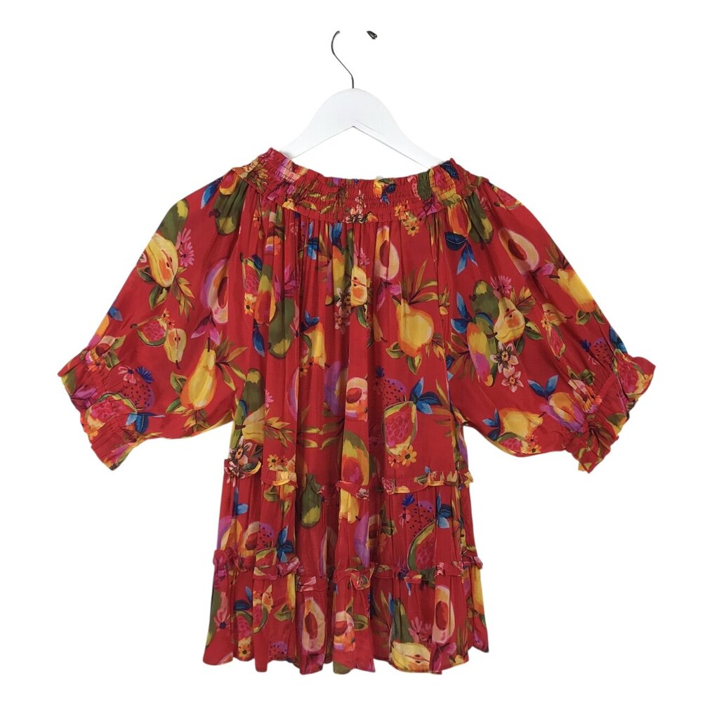APNY PRINT SHORT SLEEVE TOP RED YELLOW SMALL