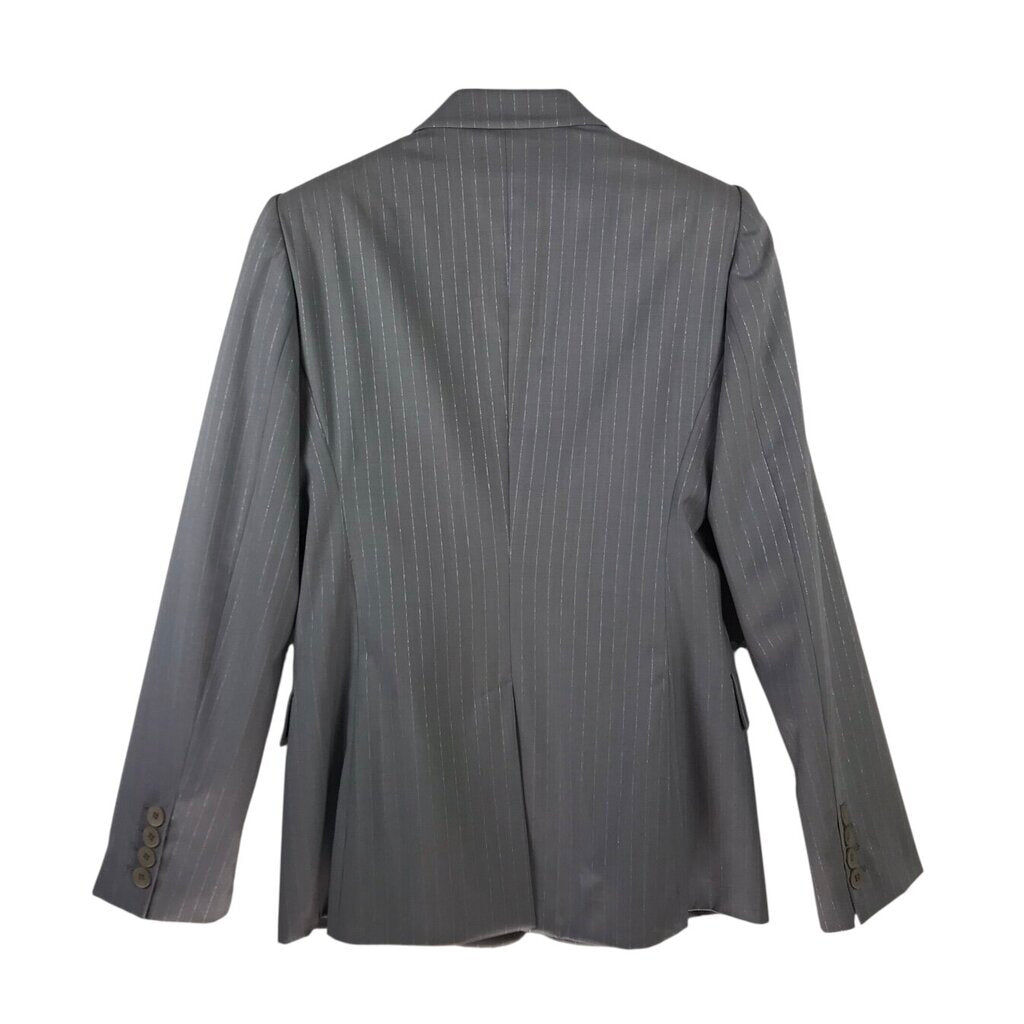 STELLA MCCARTNEY STRIPE LONG SLEEVE DESIGNER BLAZER GREY SILVER 6