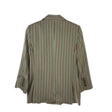 VERONICA BEARD STRIPE 3/4 SLEEVE DESIGNER BLAZER OLIVE BROWN 6