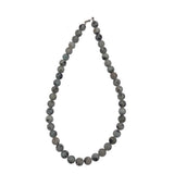 KIWI JASPER BEADED NECKLACE GRAY WHITE