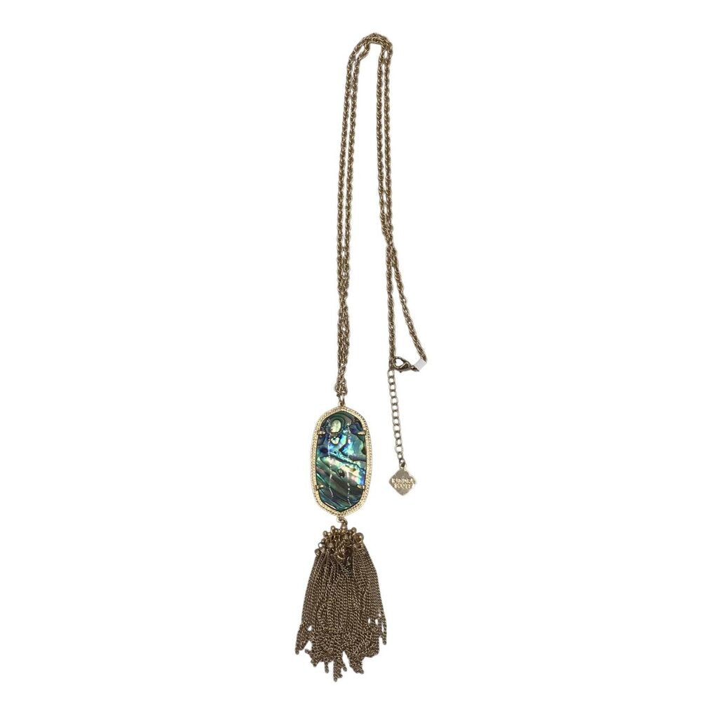 KENDRA SCOTT TASSEL PENDANT NECKLACE PURPLE GOLDTONE