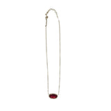 KENDRA SCOTT GEMSTONE PENDANT NECKLACE GOLDSTONE RED