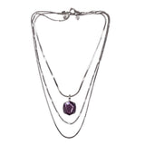 KENDRA SCOTT 3 STRAND PENDANT NECKLACE SILVERTONE PURPLE