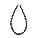 LARKAVITE BEADED NECKLACE GRAY BLACK