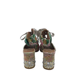 L'ARTISTE BUBBLY LACE UP SANDAL SHOES PINK GREEN 9