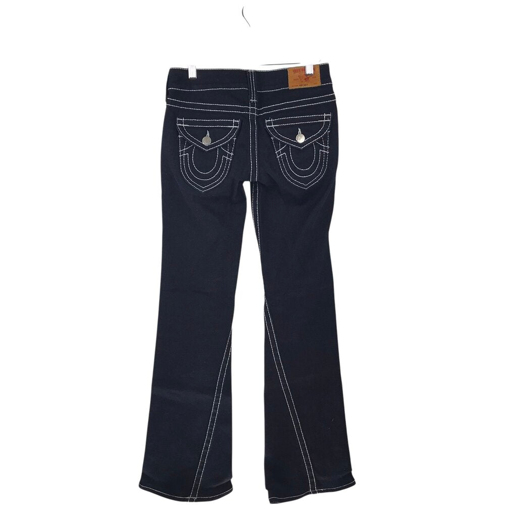TRUE RELIGION CONTRAST SITITCHING BOOTCUT JEANS BLACK 26