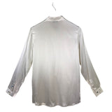 REAL SILK LIFE NWT SILK LONG SLEEVE DESIGNER BLOUSE IVORY MEDIUM
