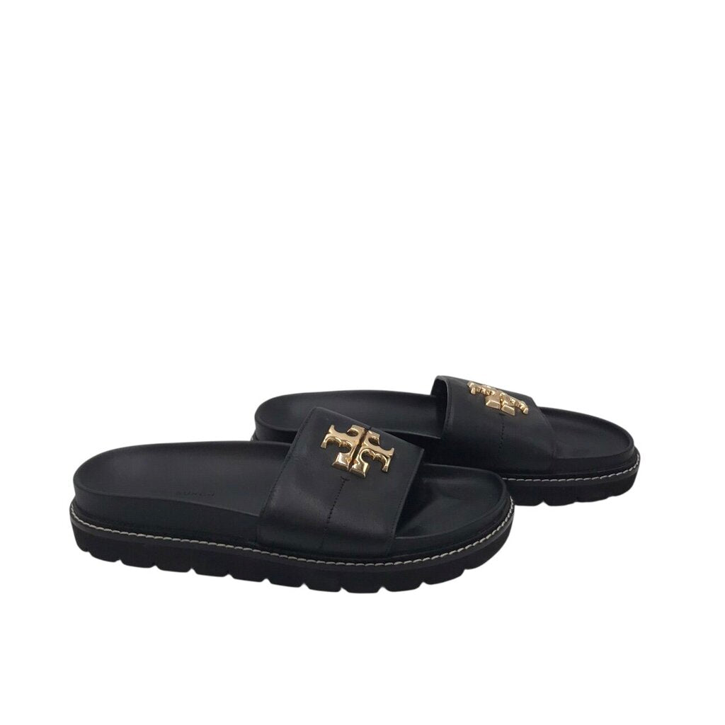 LOGO SLIDE DESIGNER SHOES BLACK GOLD 7