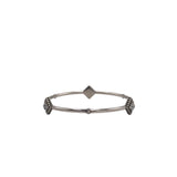 BRIGHTON SQUARE CRYSTALS BANGLE BRACELET SILVERTONE