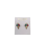 KATE SPADE ICE CREAM STUDS EARRINGS GOLDTONE PINK