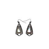 KENDRA SCOTT IRIDESCENT DANGLE EARRINGS GUNMETAL